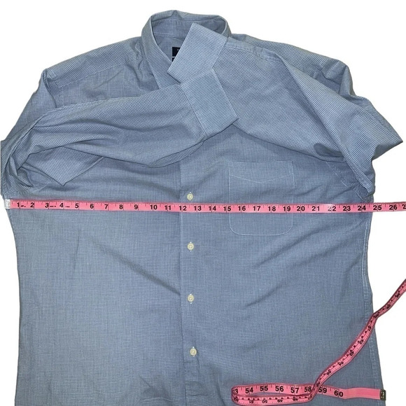 Dockers Long Sleeve Button Down Oxford Blue Checked Shirt - Picture 3 of 7